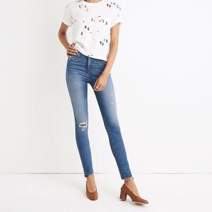 Madewell 10" High-Rise Skinny Jeans: Drop Step-Hem Edition Size 28